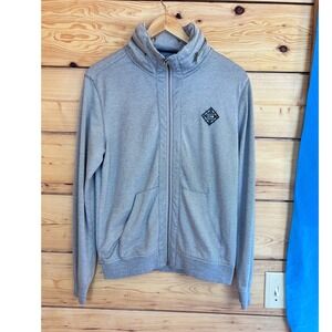 Bossini Mens Urban Utility Team Zip Up Funnel Neck Sweatshirt Gray XS